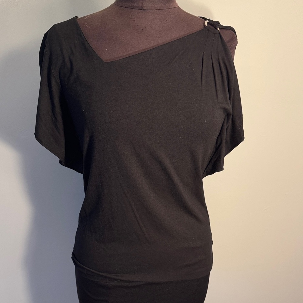 WHBM Black Asymmetrical Top